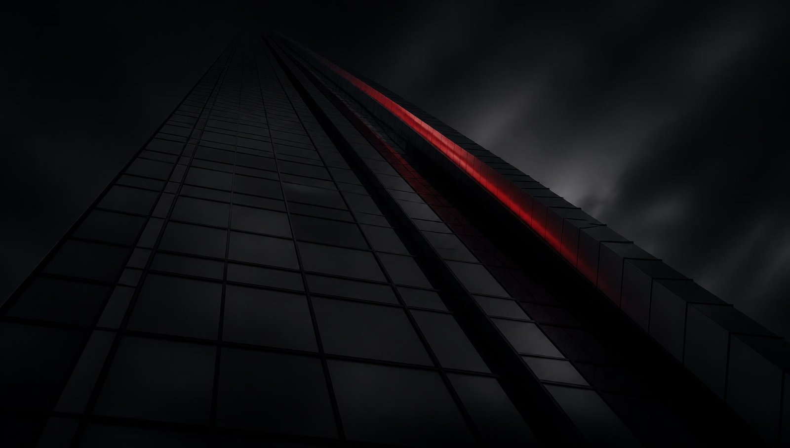 Modern Canadian office tower at dusk